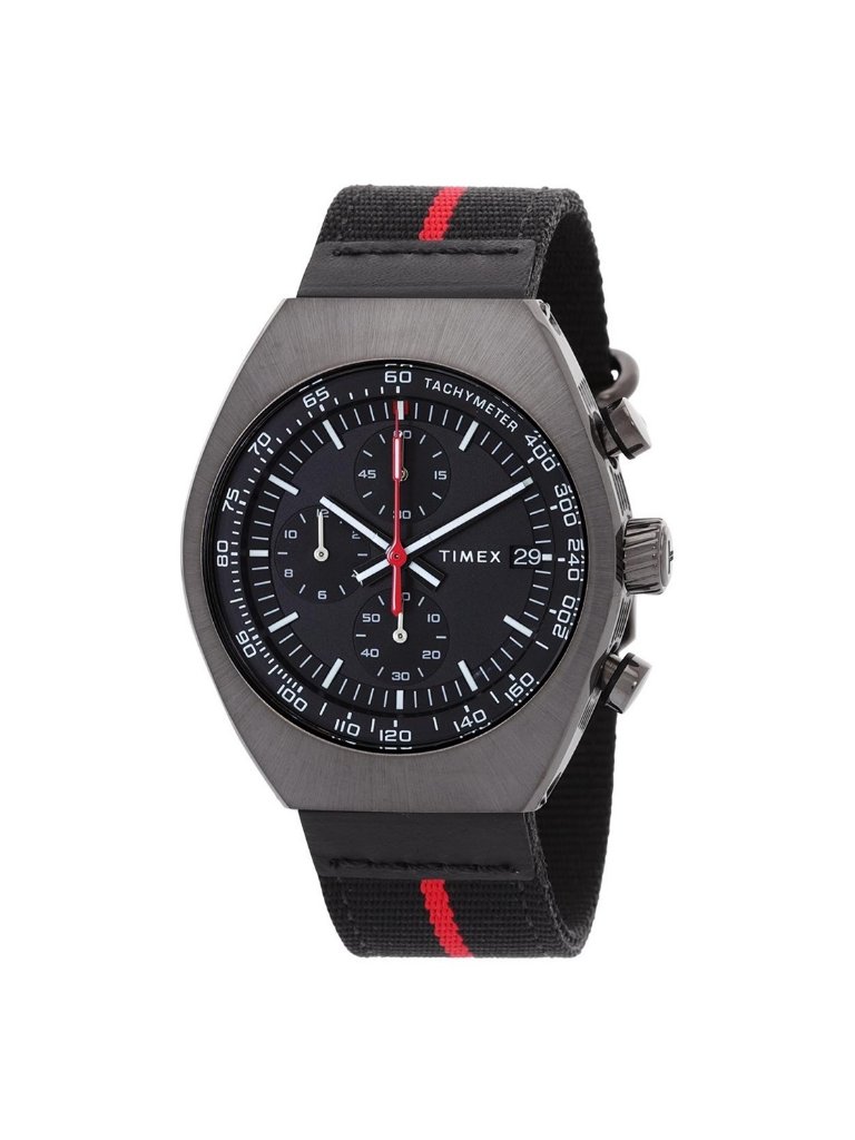 Nwt Timex Legacy Tonneau Chronograph Quartz Black Dial Men's Watch Tw2w50200